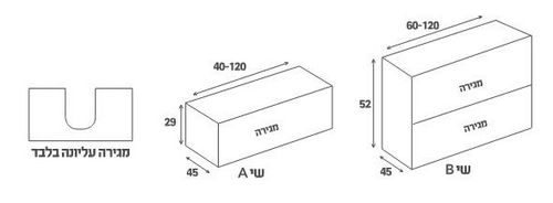 ארון אמבטיה פורניר תלוי שי עם כיור אינטגרלי ומשטח שיש