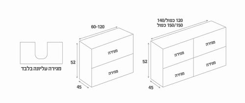 ארון אמבטיה אפוקסי תלוי לילך עם כיור אינטגרלי
