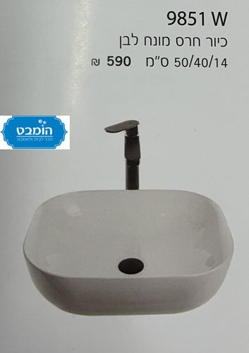כיורים מונחים חן לבחירה לבן מבריק 