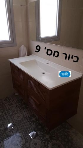 כיורי משטח שיש יצוקים לבחירה לארונות אמבטיה