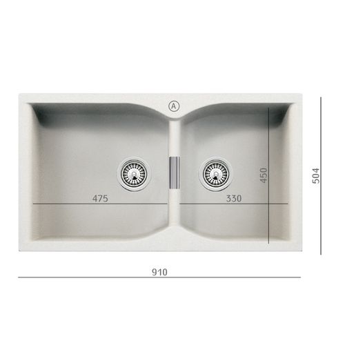 כיור מטבח  כפול קמפוס N-175-XL קריסטדור מבית גומא אקווטופ