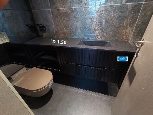 ארון אמבטיה אפוקסי תלוי דהאן עם כיור אינטגרלי משטח יצוק גוליאן
