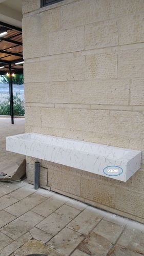 משטח שיש יצוק שוקת עם סינר 12 ס
