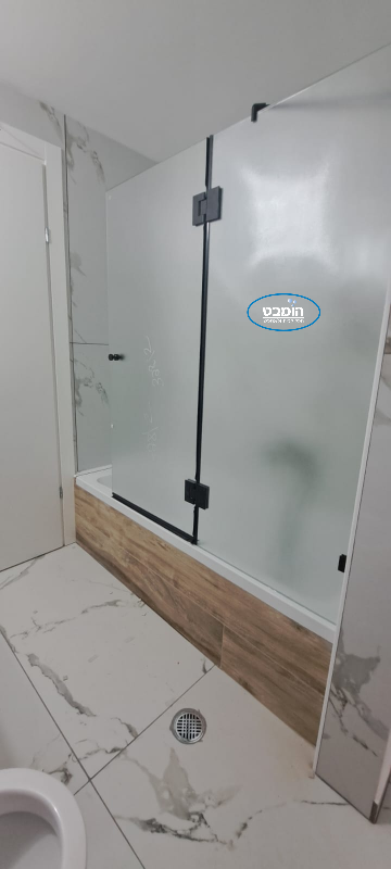 אמבטיון קבוע + דלת 8 מ"מ מחוסם מלא זכוכית אסיד