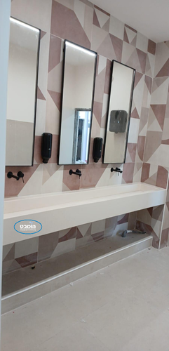 משטח יצוק מוסדי גוליאן עם כיור שוקת + מכסה סמוי לניקוז