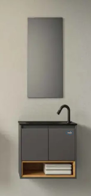 ארון מיני נטילת ידיים אפוקסי תלוי אורלנדו  30*60 ס"מ עם משטח בוצר /פלטה גרניט /כיור אינטגרלי