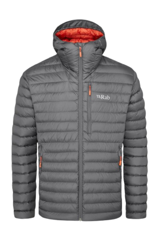 מעיל פוך לגברים Microlight Alpine Jacket אפור/כתום - Rab