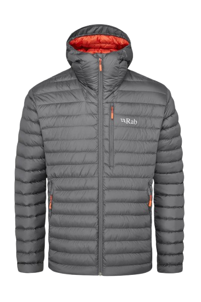מעיל פוך לגברים Microlight Alpine Jacket אפור/כתום - Rab