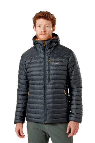 מעיל פוך לגברים Microlight Alpine Jacket אפור/כתום - Rab
