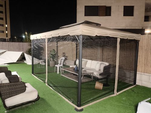 גזיבו לגינה 4X3 כולל וילונות דגם פל 