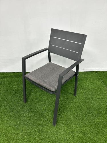 כסא אלומיניום + ריפוד דגם ג'וי אפור