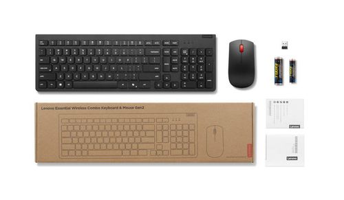 סט מקלדת ועכבר אלחוטי Lenovo Essential Gen2 בצבע שחור 4X31R64470