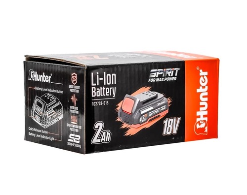 סוללה ליתיום 18V 2.0Ah תוצרת HUNTER