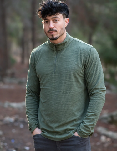 חולצה טרמית מיקרו פליז חצי רוכסן HALF ZIP של OUTDOOR