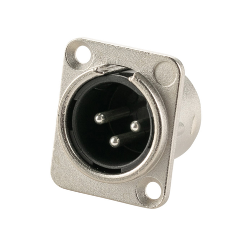 מחבר XLR שאסי זכר 3 פין מתכת צבע ניקל 