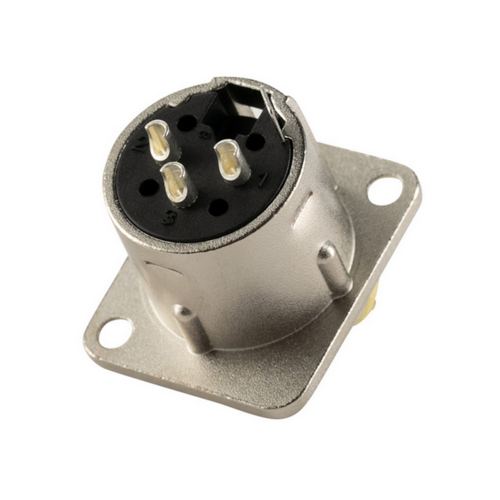 מחבר XLR שאסי זכר 3 פין מתכת צבע ניקל 