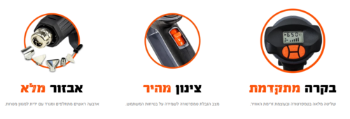 אקדח חום צג דיגיטלי 2000W חשמלי + מזוודה קשיחה+אביזרים