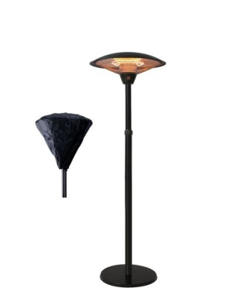 פטריית חימום חשמלית מתכווננת + כיסוי 1500W/3000W גימור שחור