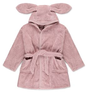 חלוק רחצה עם כובע 100% כותנה - ורוד עתיק (L)