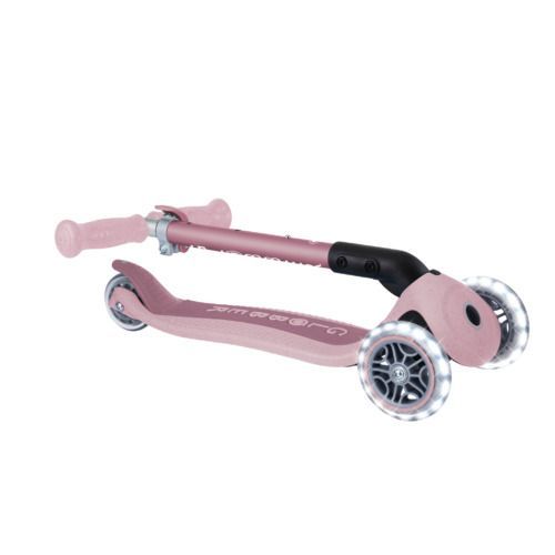 קורקינט מתקפל לפעוטות וילדים JUNIOR LIGHTS ECOLOGIC עם אורות בגלגלים - ורוד Berry גלובר