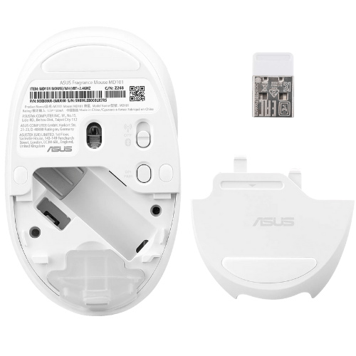 ‏עכבר ‏אלחוטי צבע לבן עם מפיץ ריח Asus Fragrance Mouse MD101