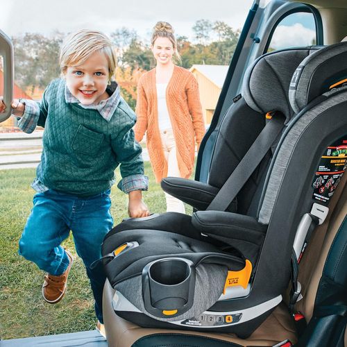 כסא בטיחות משולב בוסטר מיי פיט MyFit בד ClearTex ללא מעכבי בעירה - שחור/אפור Shadow