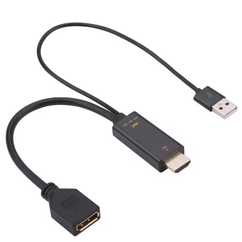 כבל HDMI ל-DisplayPort  – חיבור מדויק ממקור HDMI למסך DP עם חיבור USB 