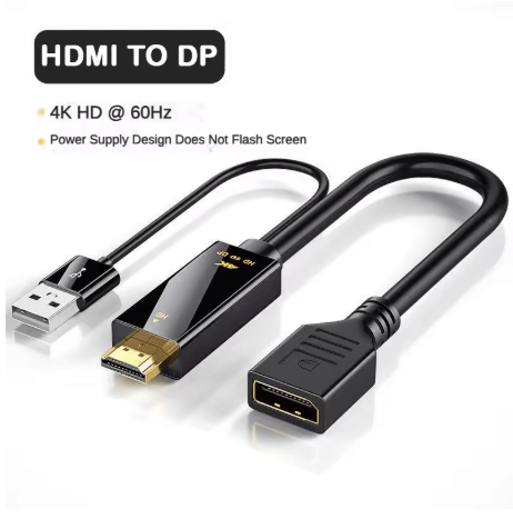 כבל HDMI ל-DisplayPort  – חיבור מדויק ממקור HDMI למסך DP עם חיבור USB 