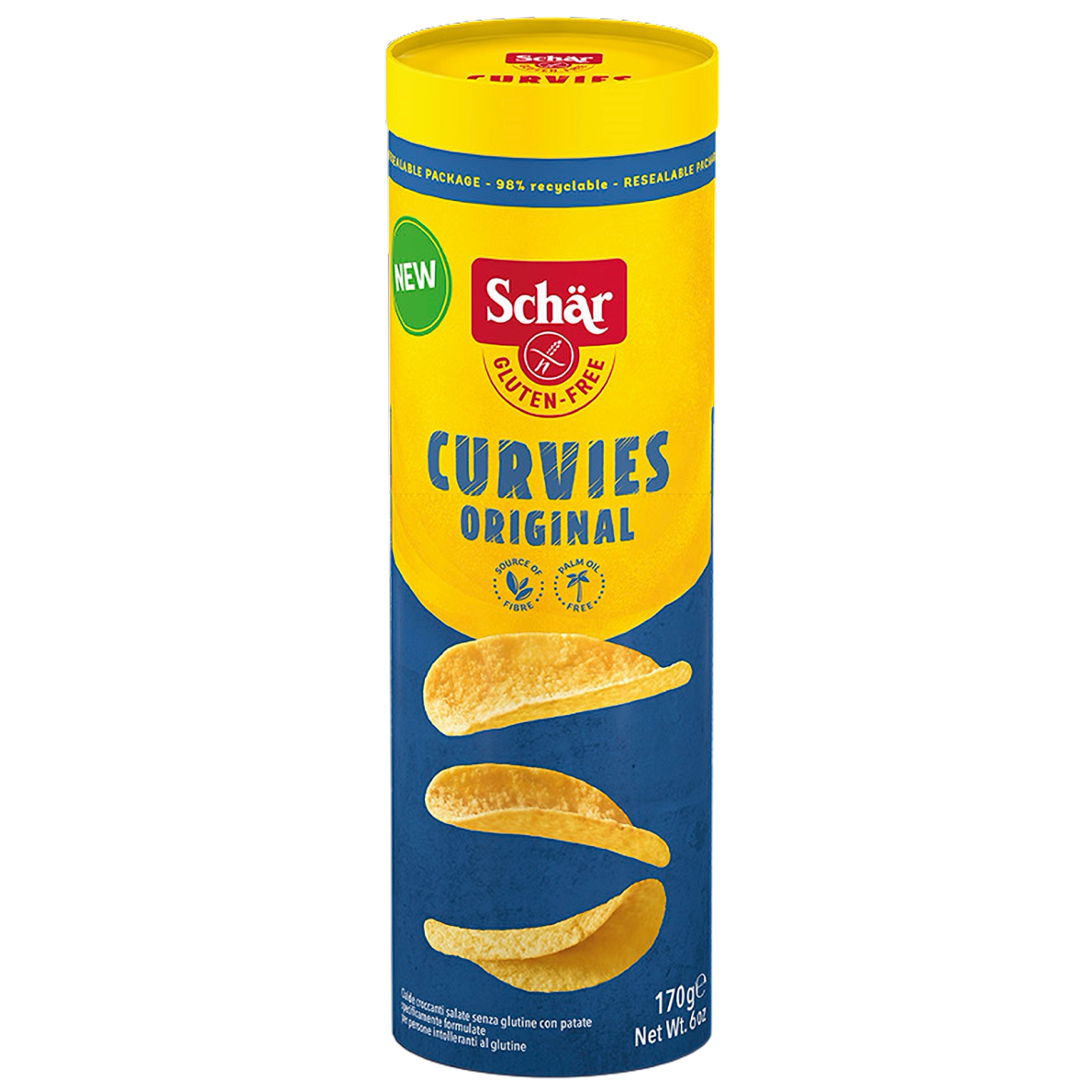  חטיף קרוויס בטעם טבעי Schar Curvies Original Chips, 170g