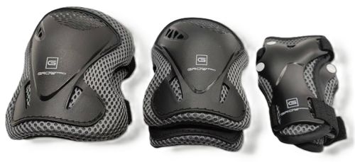 סט מגינים PRO לילדים: מרפקים, ברכיים וידיים לגילאי 3-5 ומעלה - שחור