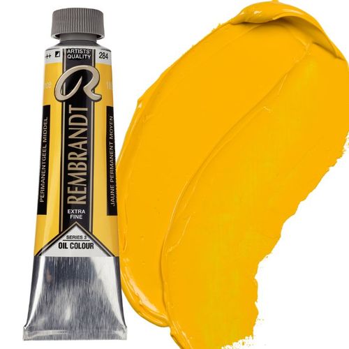 צבע שמן 40 מל Permanent Yellow Medium 284 Rembrandt (סדרה 3)
