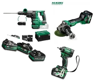 סט 36V HiKOKI KC36DSL5 כולל אימפקט, פטישון פוטר מתחלף ומשחזת זווית – עם 3 סוללות MULTI VOLT ומטען מהיר