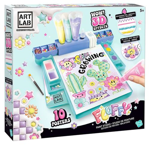 Fluffy Paint Studio ערכת ציור ויצירה פלאפי עם צבעי קצפת ושלל קישוטים