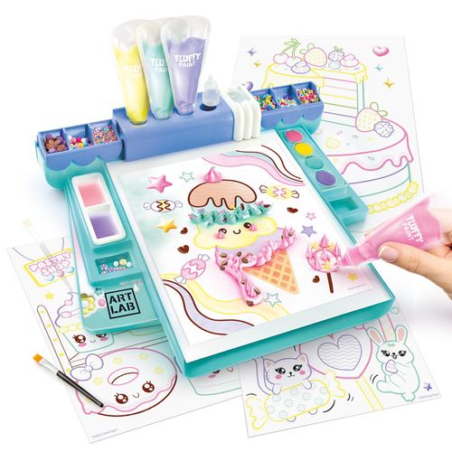 Fluffy Paint Studio ערכת ציור ויצירה פלאפי עם צבעי קצפת ושלל קישוטים