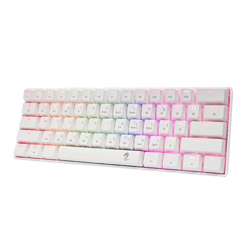 מקלדת מיני מכאנית אלחוטית Dragon RGB GPDRA MK61 לבן