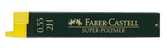 עופרות לעפרונות super polymer - עובי 0.35 מ"מ, אורך 50 מ"מ (2H)