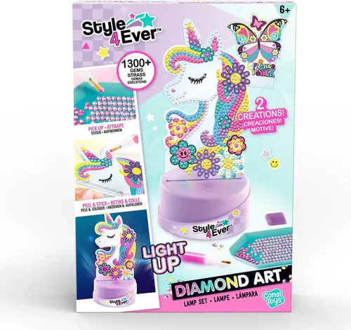 Style 4 Ever - ערכת לעיצוב 2 מנורות לילה Diamond Art מנצנצות