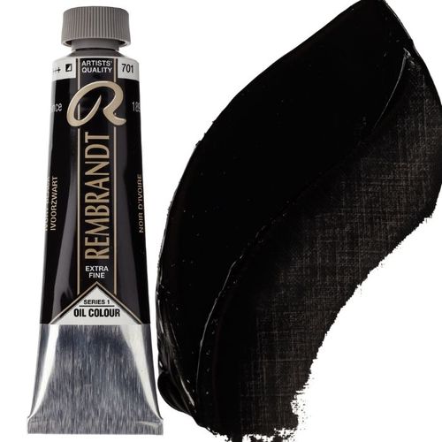 צבע שמן 40 מל Ivory Black 701 Rembrandt (סדרה 1) 