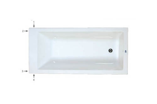 אמבטיה MTI 80 אקרילית מלבנית 170X80