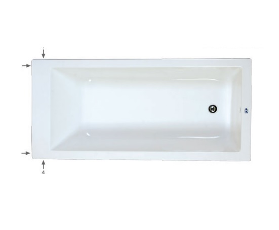 אמבטיה אקרילית מלבנית MTI 68 מידה 160X80 סמ
