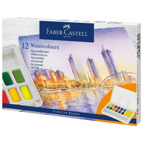 סט 12 טבליות צבעי מים Faber-Castell