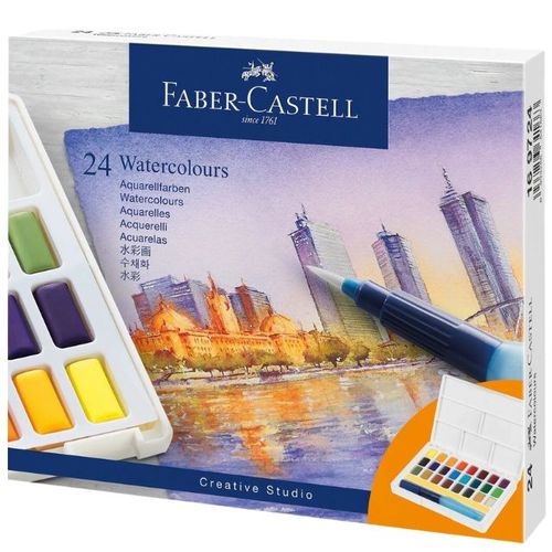סט 24 טבליות צבעי מים Faber-Castell