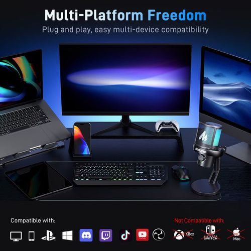 Maono DM40 – מיקרופון קונדנסר USB ואלחוטי לגיימינג, סטרימינג ופודקאסטים