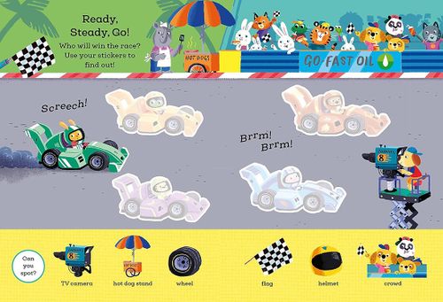 חוברת מדבקות גדולות וחפש ומצא כלי תחבורה Busy Bear