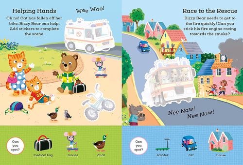 חוברת מדבקות גדולות וחפש ומצא כלי תחבורה Busy Bear