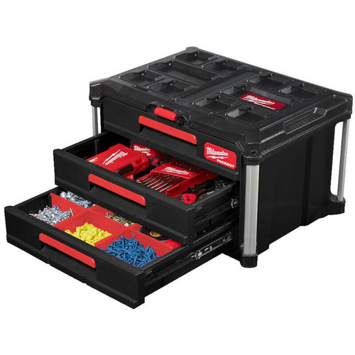 ארגז כלים 3 מגירות מסדרת MILWAUKEE PACKOUT