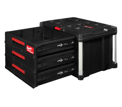 ארגז כלים 3 מגירות מסדרת MILWAUKEE PACKOUT
