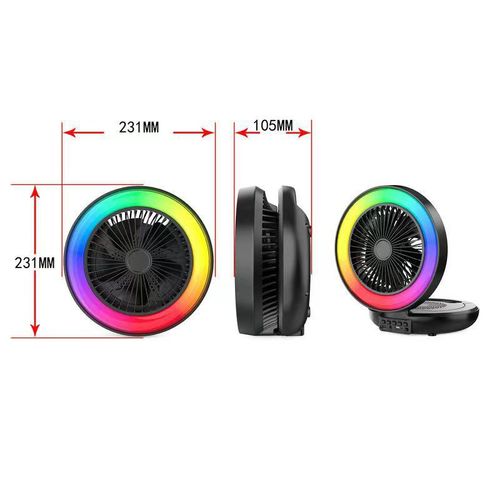 מאוורר שולחני מתקפל עם רמקול בלוטות' ותאורת RGB NY-9957