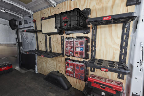 מתאם\מדפים קיר לתליית ארגזי Milwaukee PACKOUT מילווקי