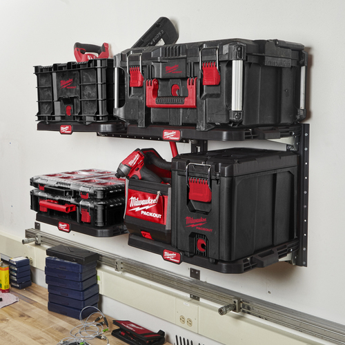 מתאם\מדפים קיר לתליית ארגזי Milwaukee PACKOUT מילווקי